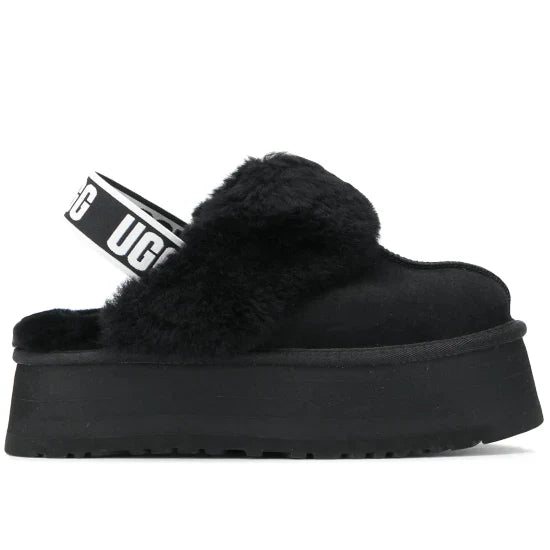 faux fur slingback mules