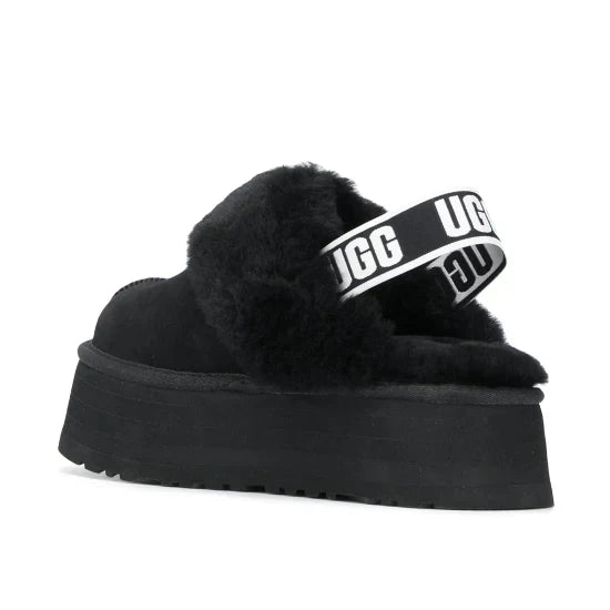 faux fur slingback mules