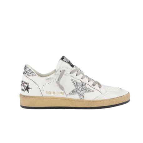 Golden Goose Dames Ball star Sneaker Wit/Glitter