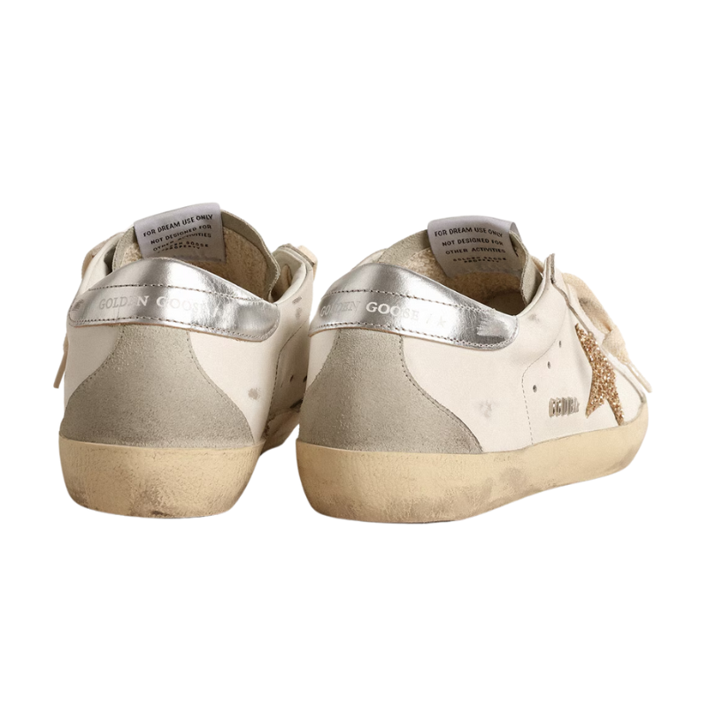 Golden Goose Super-Star – White Ice Gray Gold Glitter