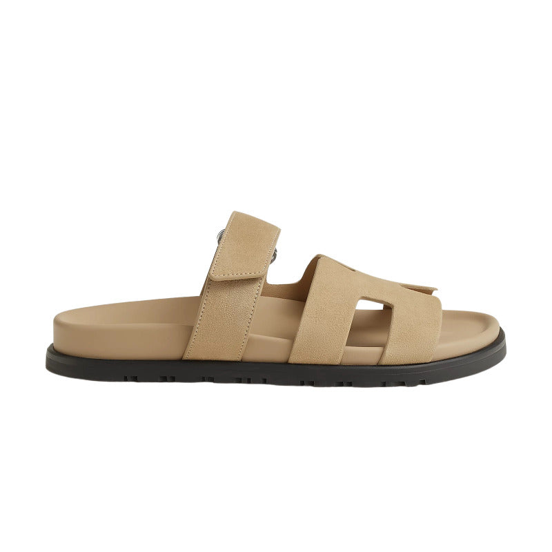 Hermes Chypre Sandal Beige Suede