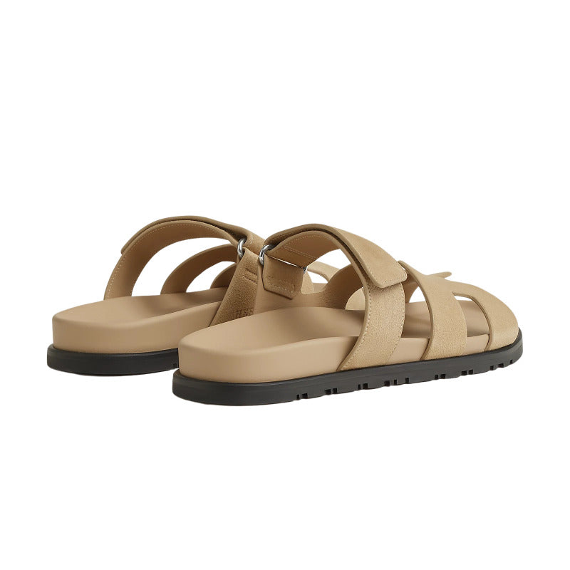 Hermes Chypre Sandal Beige Suede