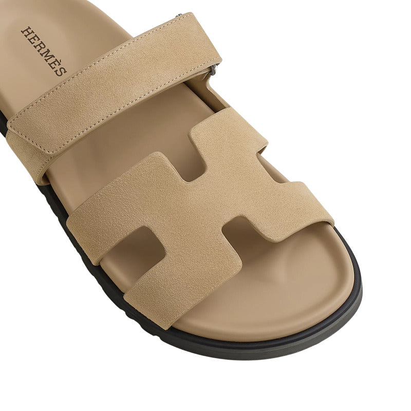 Hermes Chypre Sandal Beige Suede