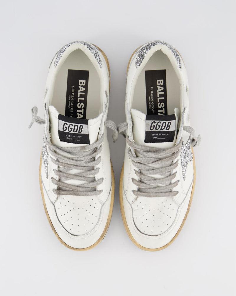 Golden Goose Dames Ball star Sneaker Wit/Glitter