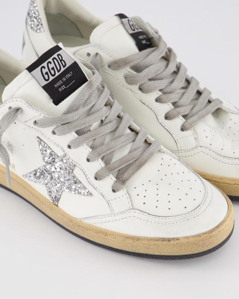 Golden Goose Dames Ball star Sneaker Wit/Glitter
