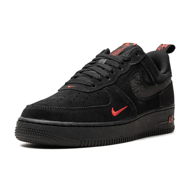 Nike Air Force 1 Low Multi-Swoosh Black Crimson